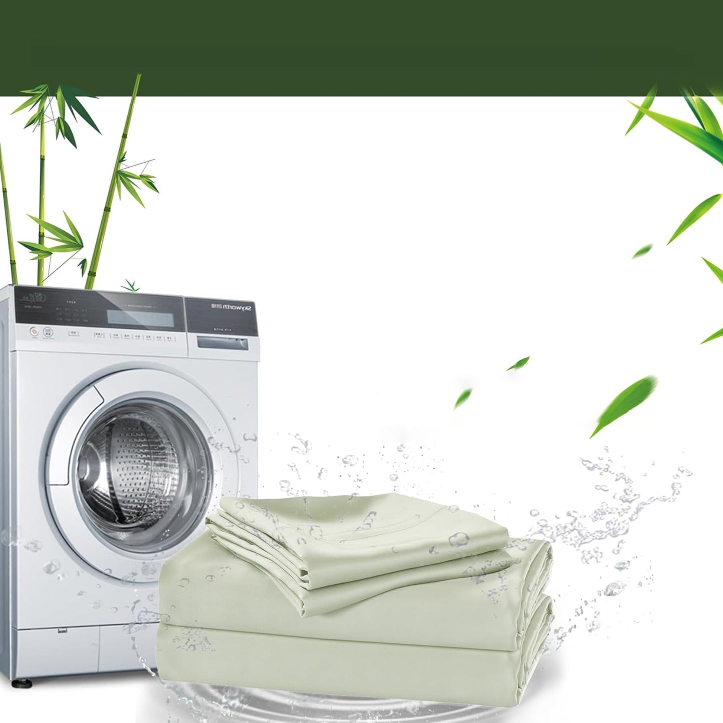 100% Bamboo Luxuriously Breathable and Silky Soft Bed Sheet Set - Sage Green