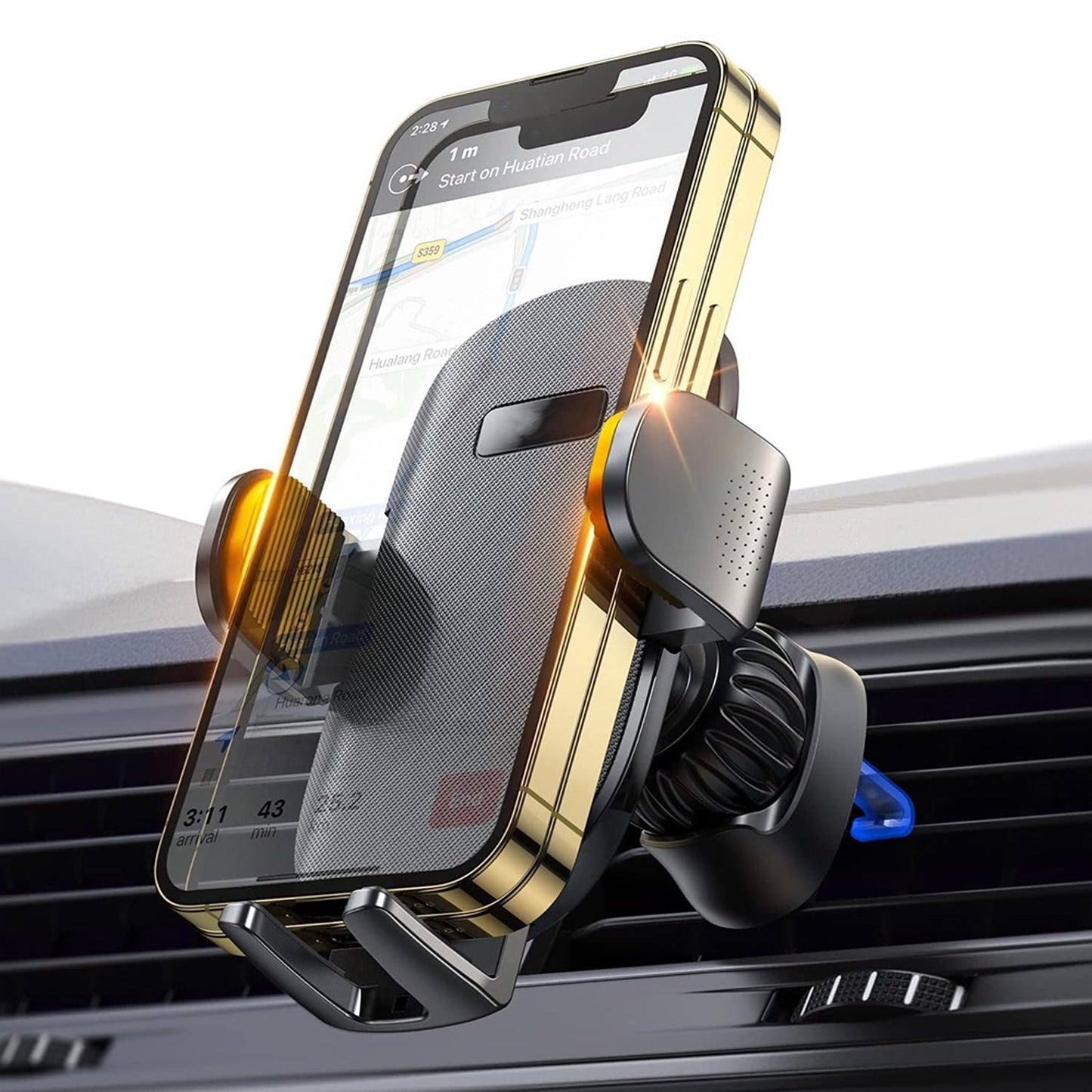 For iPhone Samsung 360 Phone Holder Mount Vent Grip Lock