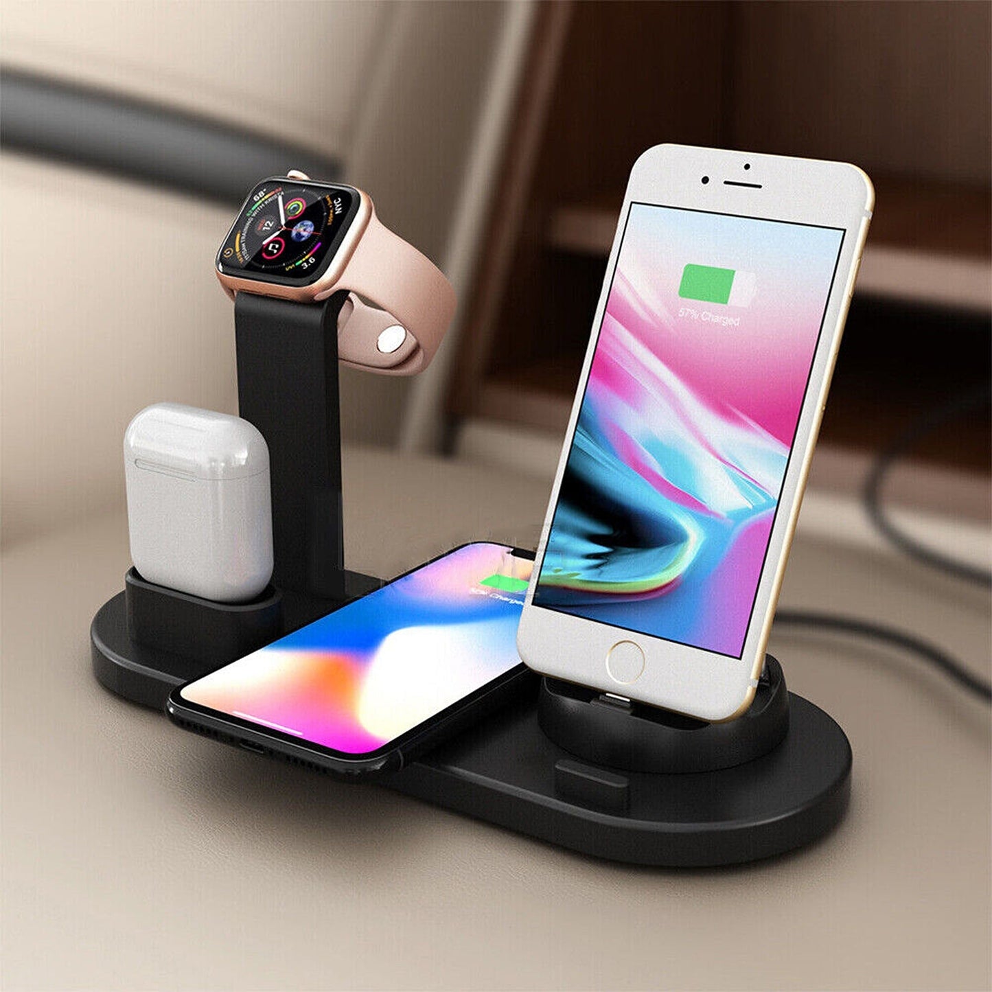 For Apple Watch iPhone 12 11 XS 8 Plus Wireless Charger Dock Charging Station 4in1
