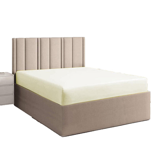 1000 TC Long Staple Combed  100% Natural Cotton Fitted Sheet - Cream