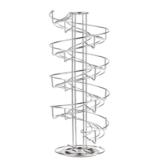 Spiral Design Stainless Steel Metal Egg Skelter Dispenser Storage Display Rack Rack - Silver