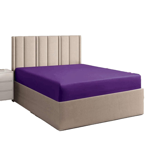 1000 TC Long Staple Combed 100% Natural Cotton Fitted Sheet - Purple