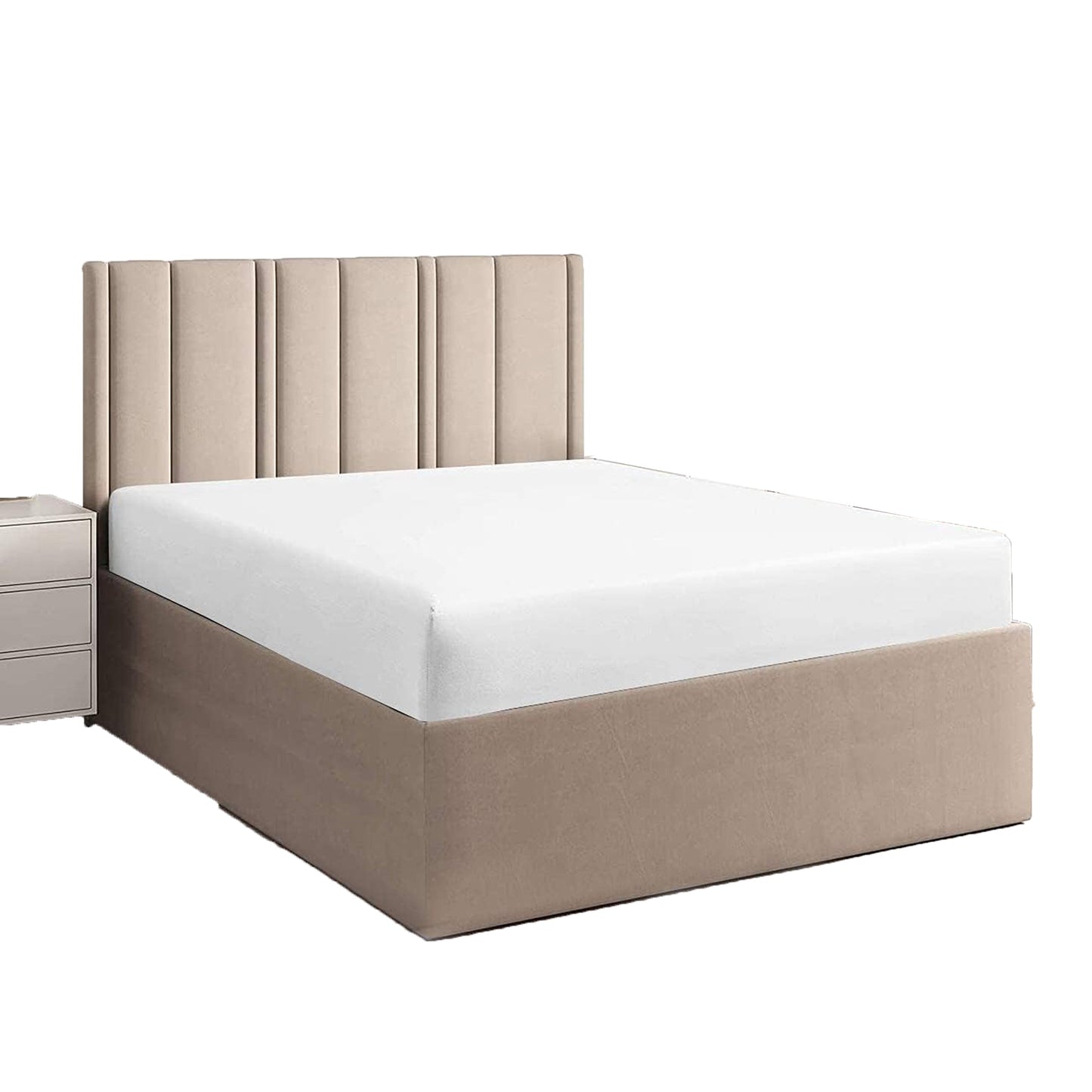 1000 TC Long Staple Combed  100% Natural Cotton Fitted Sheet - White