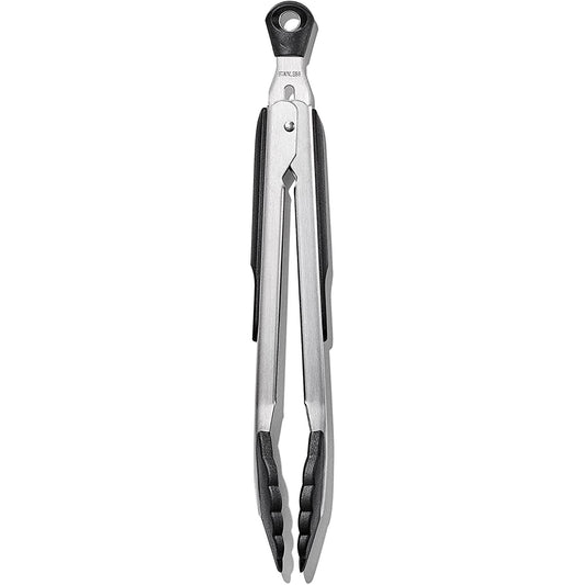 Stainless Steel Tongs with Nylon Head and Non Slip Grips - 9 Inch