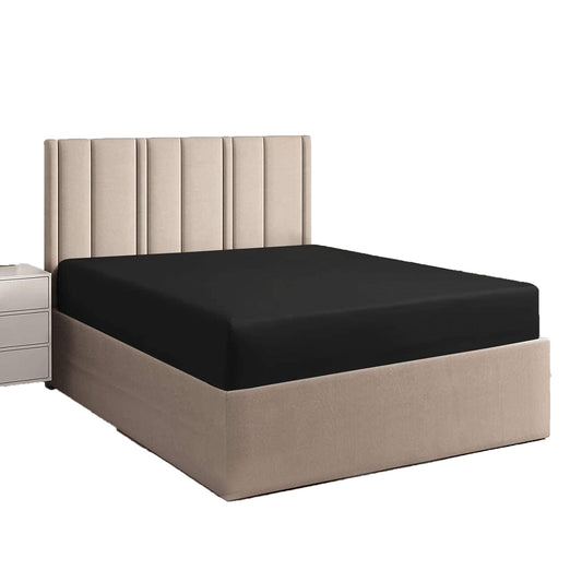 1000 TC Long Staple Combed  100% Natural Cotton Fitted Sheet - Black