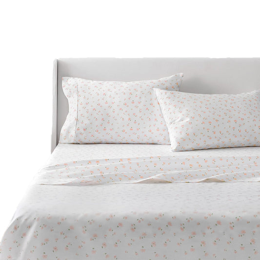 100% Cotton Soft and Durable Sateen Bed Sheet Set - Shea Floral Blush