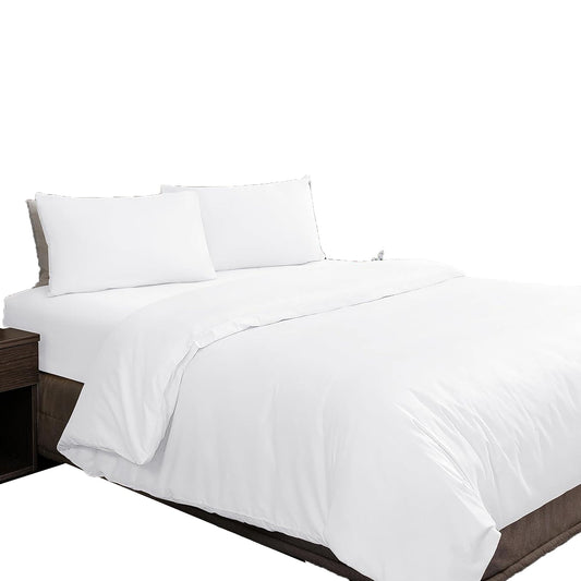 100% Natural Washable Cotton 800TC Soft Breathable Textured Quilt Cover Set - White