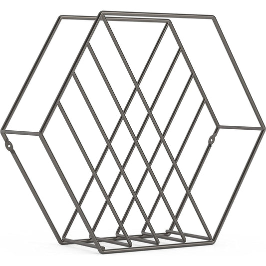 1 Titanium Furniture Rack Storage for Magazine and Vinyl Record - Grey