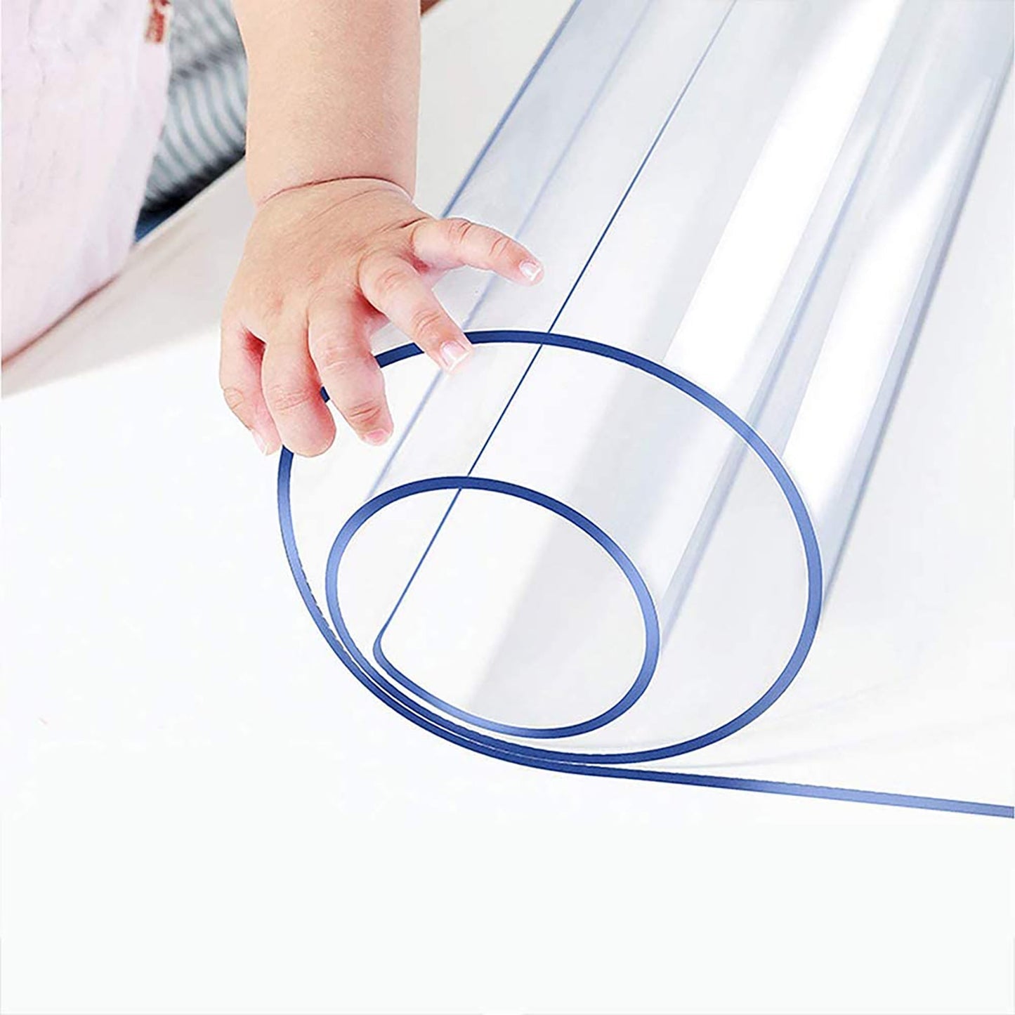 1.5mm PVC Thick Rectangular Transparent Table Cover Protector No Plastic Smell  90x180 cm - Clear