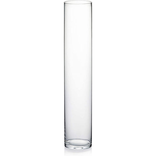 Tall Cylinder Glass Flower Centerpieces Home Accent Decor 3x16 Inches - Clear
