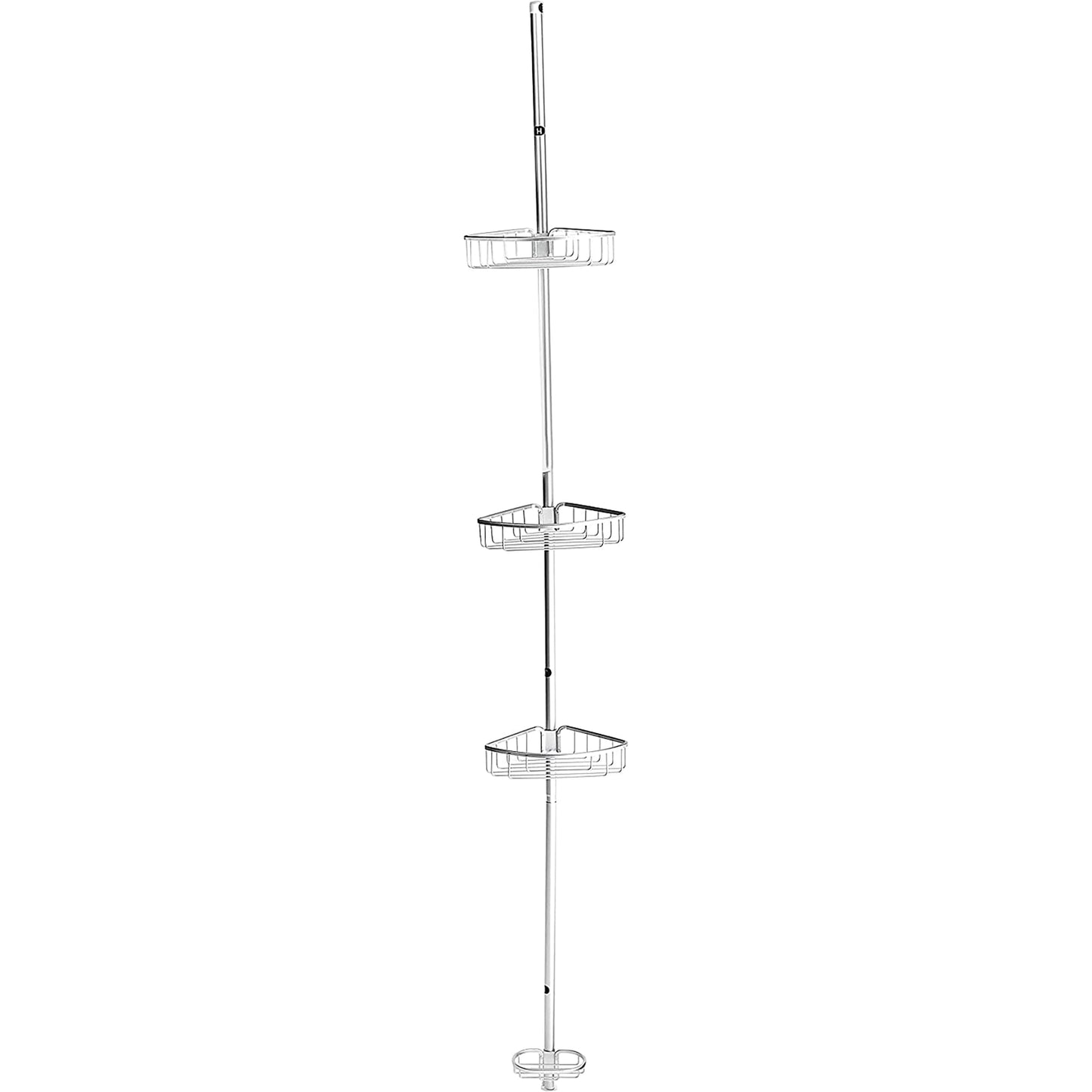 Corner Shelf Organizer Rack Tension Shower Caddy - Matte Aluminum