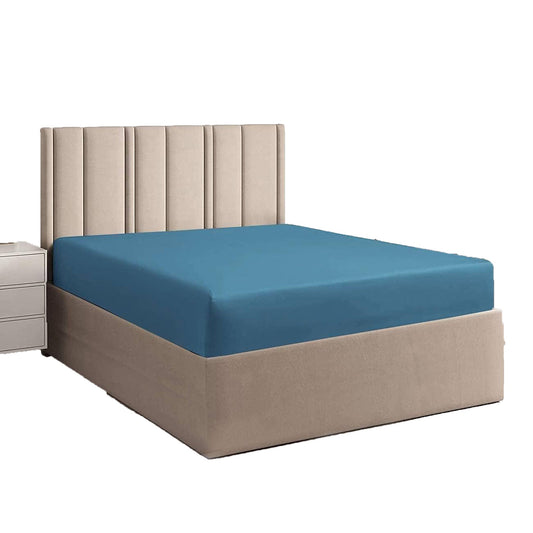 1000 TC Long Staple Combed  100% Natural Cotton Fitted Sheet - Biscay Blue