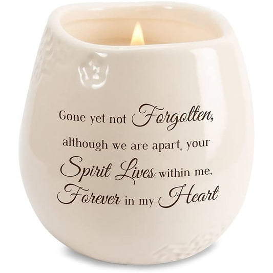 Soy Wax Filled Ceramic Vessel Candle Holder 8 oz - White