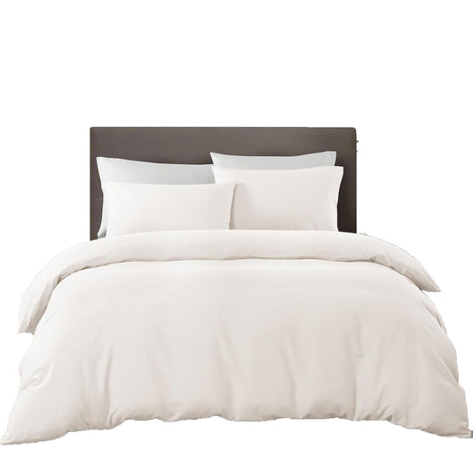 100% Natural Washable Cotton 800TC Soft Breathable Textured Quilt Cover Set - Light Grey