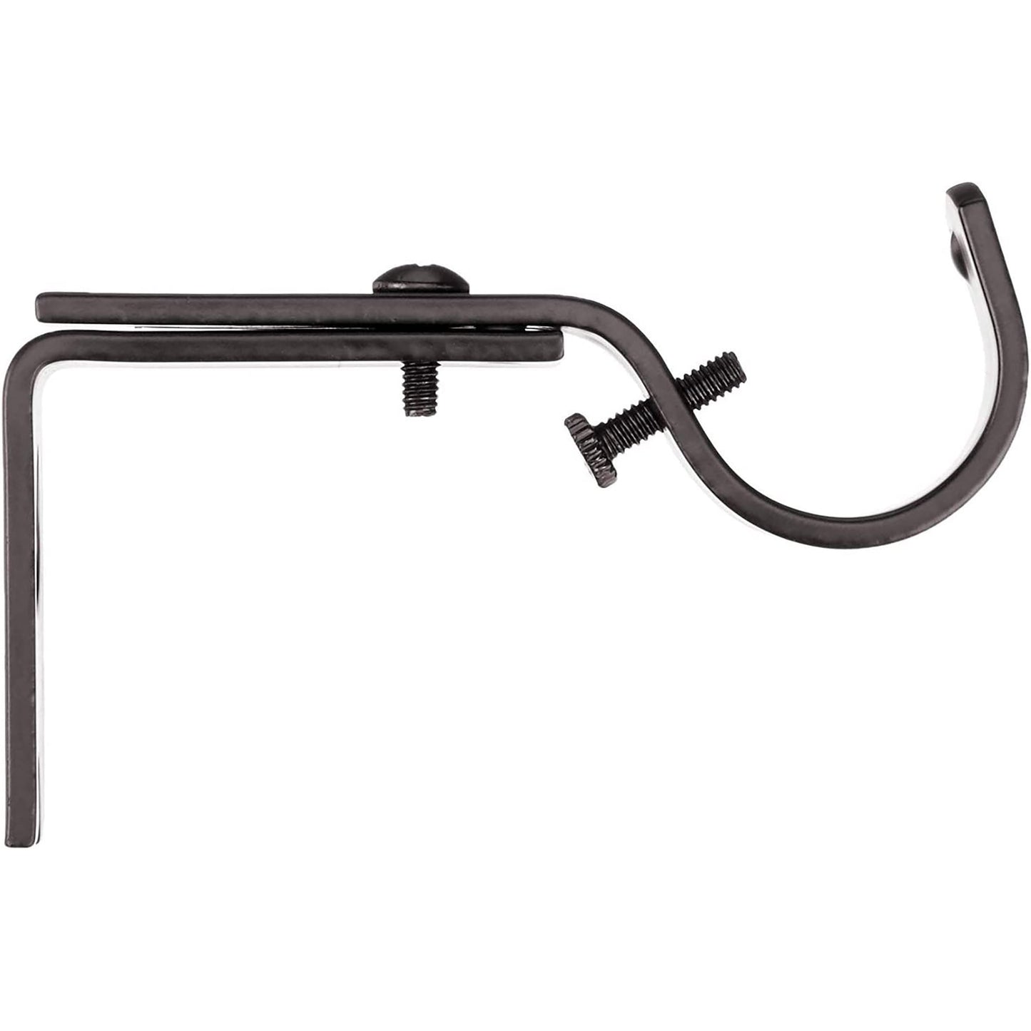 Adjustable Curtain Rod Wall Bracket Hooks Set of 2 - Espresso