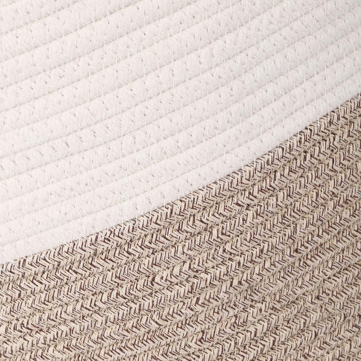 Extra Large Rope Woven Baskets with Handles for Living Room 22x22x14 - Brown