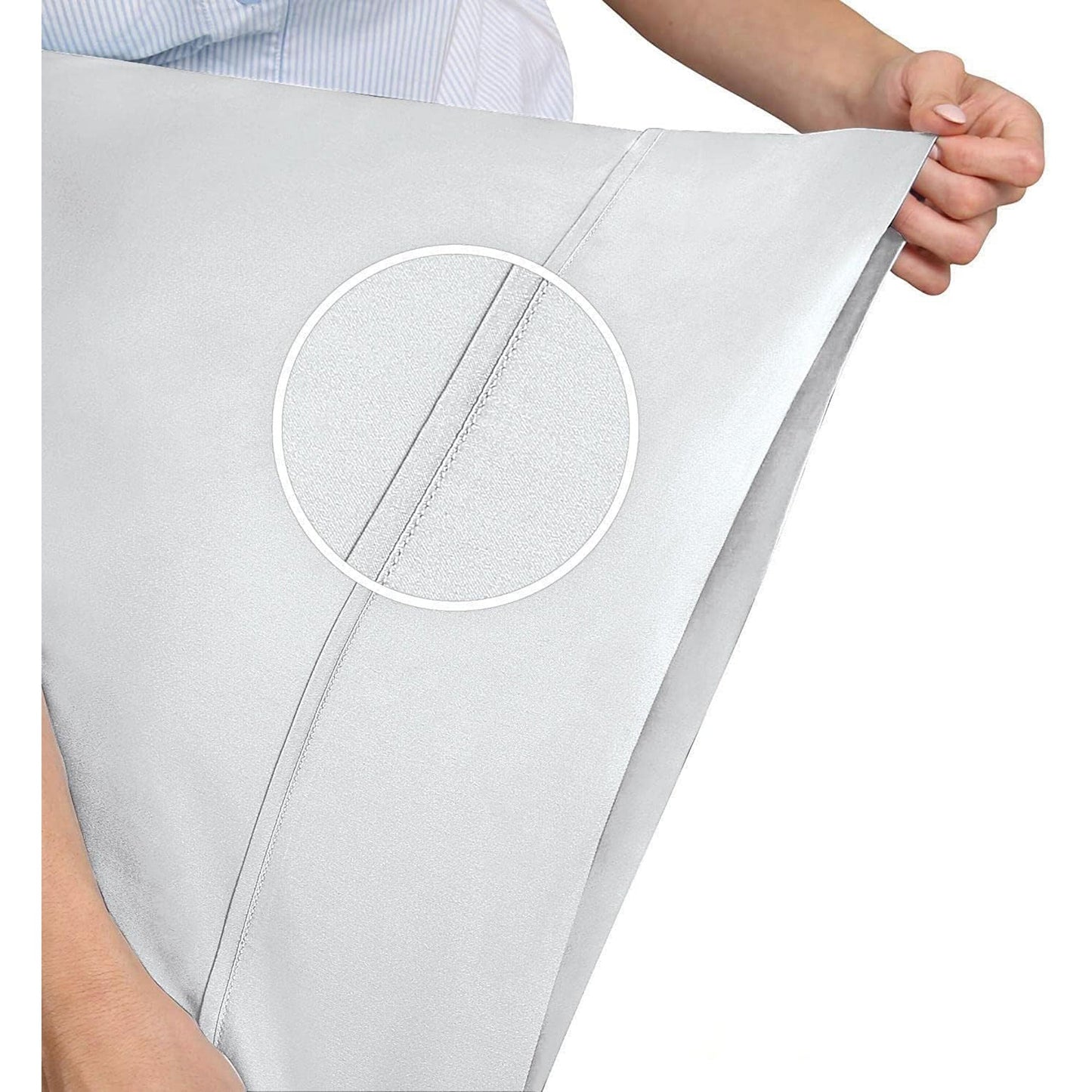 1000 TC Long Staple Combed  100% Natural Cotton Fitted Sheet - White