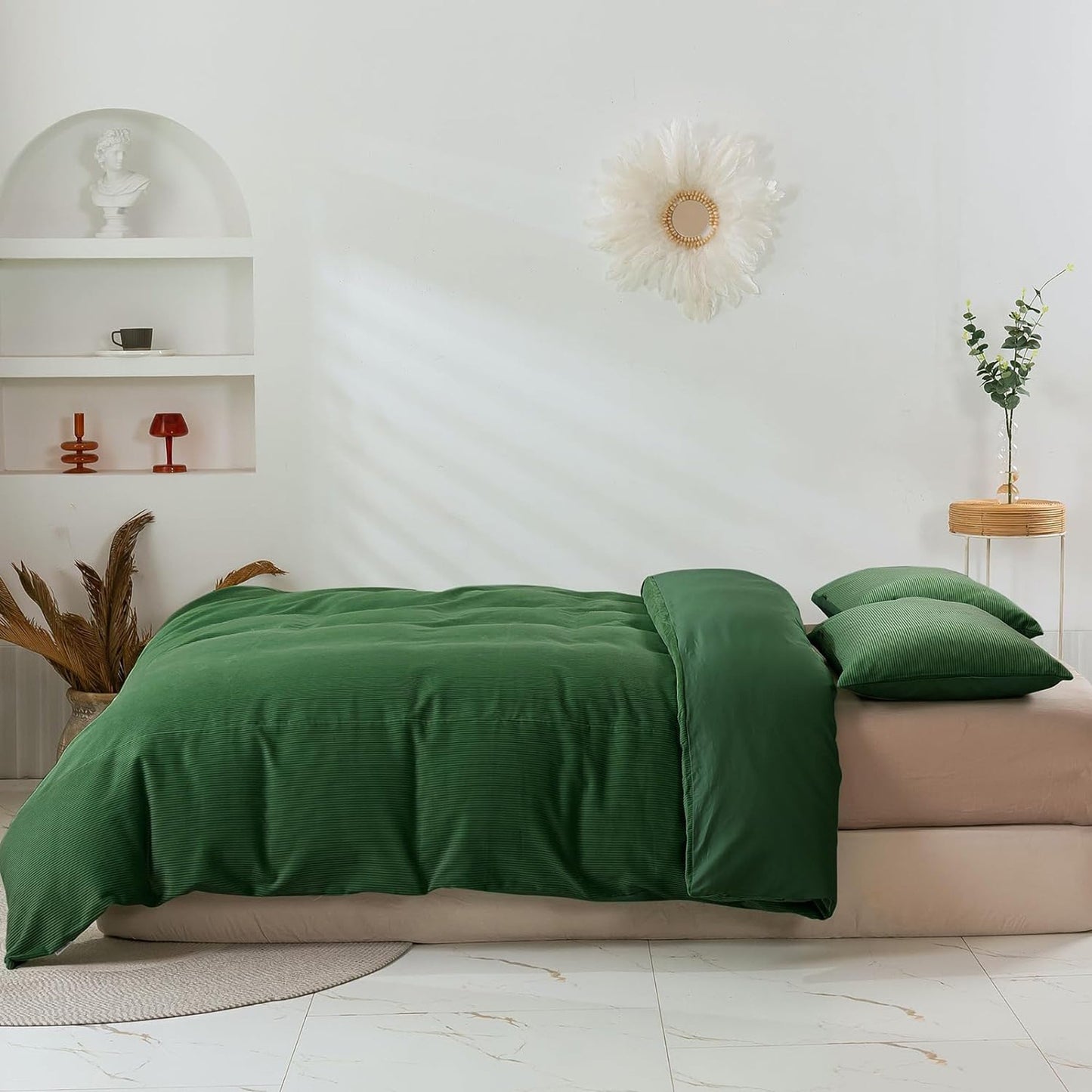 100% Soft Comfortable Cotton Corduroy Durable Doona Quilt Cover Set - Eden