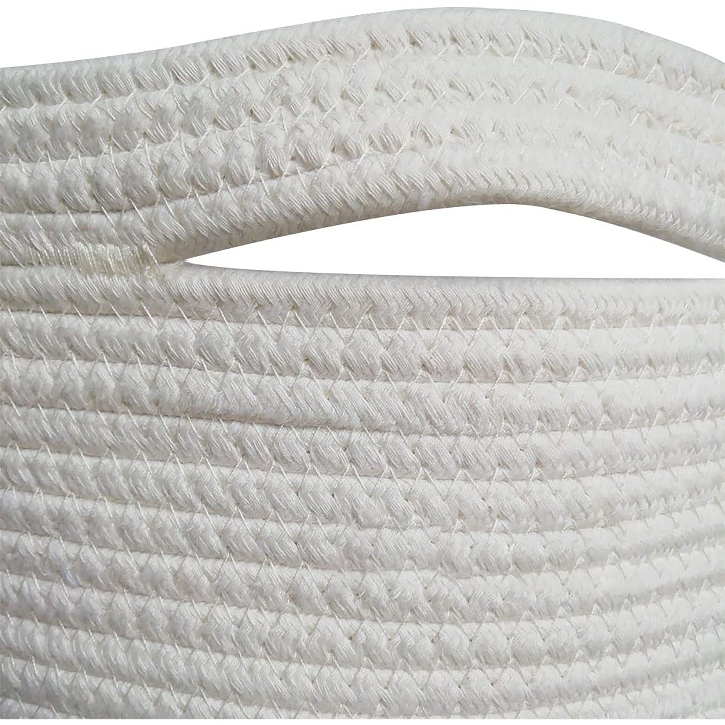 Extra Large Rope Woven Baskets with Handles for Living Room 22x22x14 - Beige and Grey