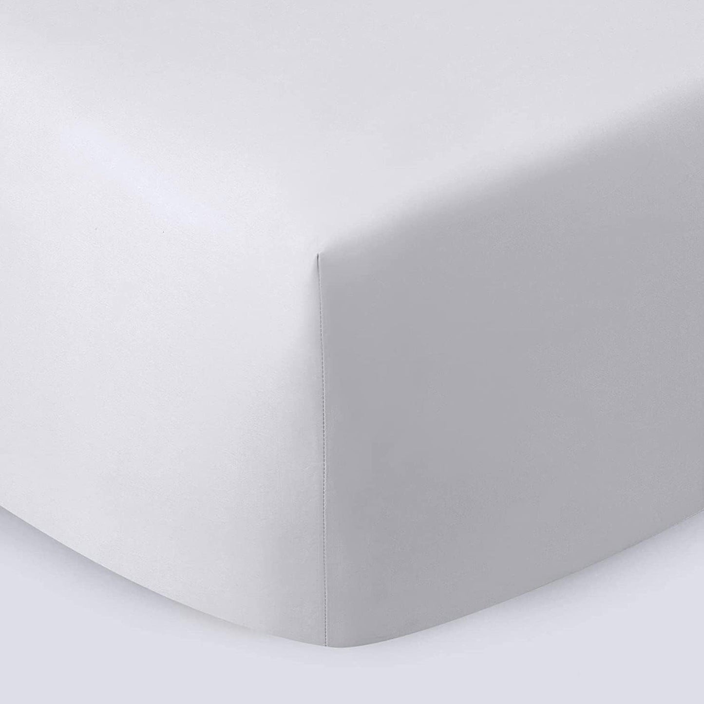 1000 TC Long Staple Combed  100% Natural Cotton Fitted Sheet - White