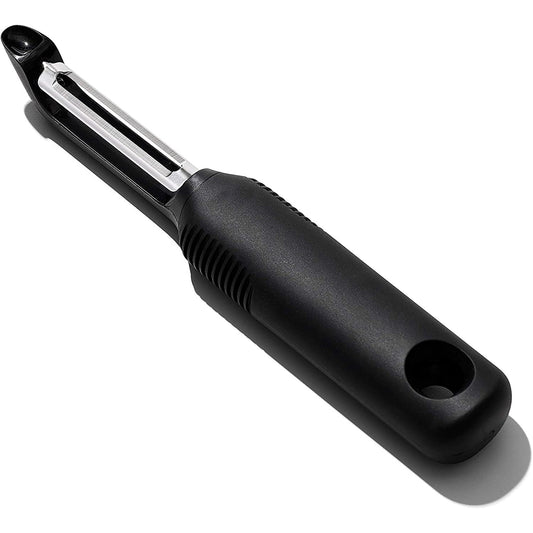 Stainless Steel Swivel Peeler with Non Slip Grip - Black