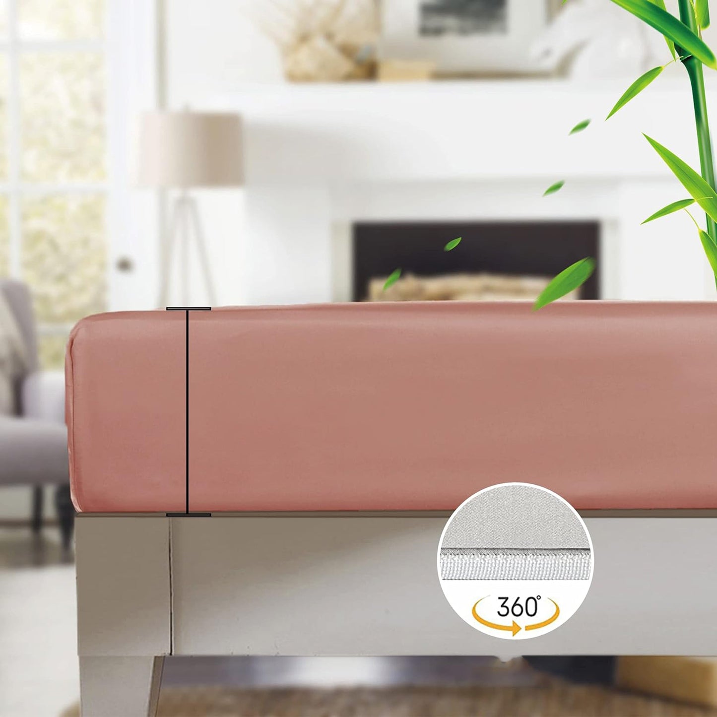 100% Bamboo Luxuriously Breathable and Silky Soft Bed Sheet Set - Blush