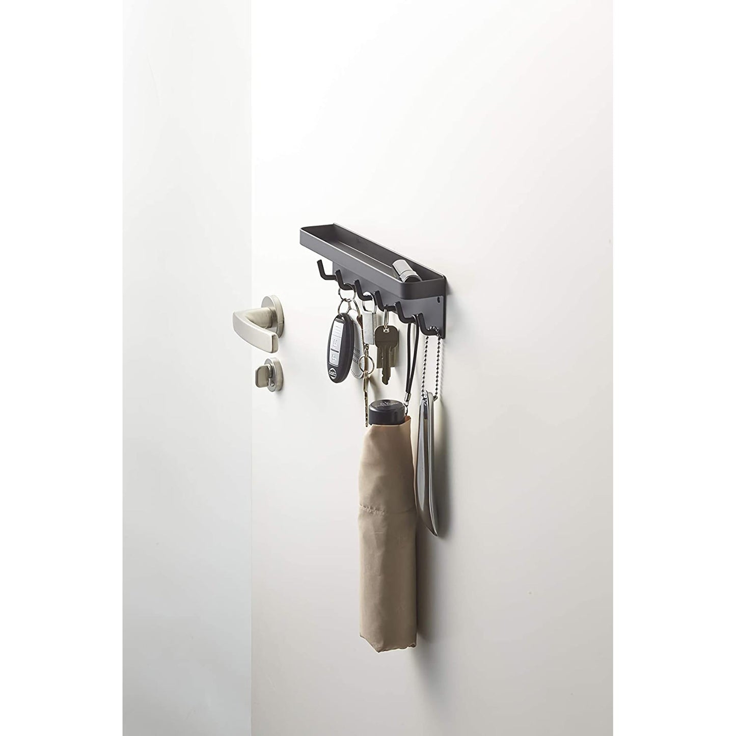 High Quality Magnetic Key Rack with Tray One Size - Black