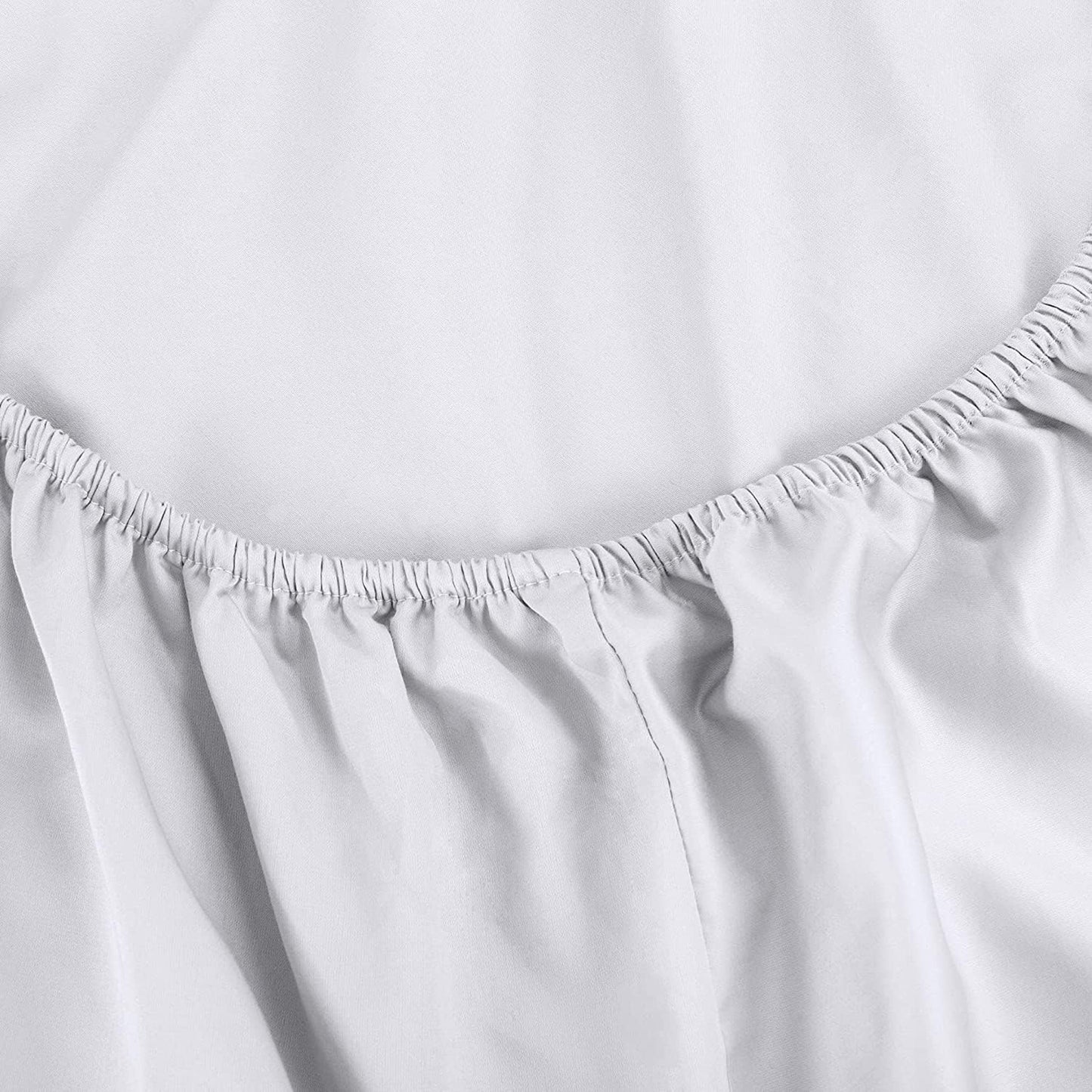 1000 TC Long Staple Combed  100% Natural Cotton Fitted Sheet - White