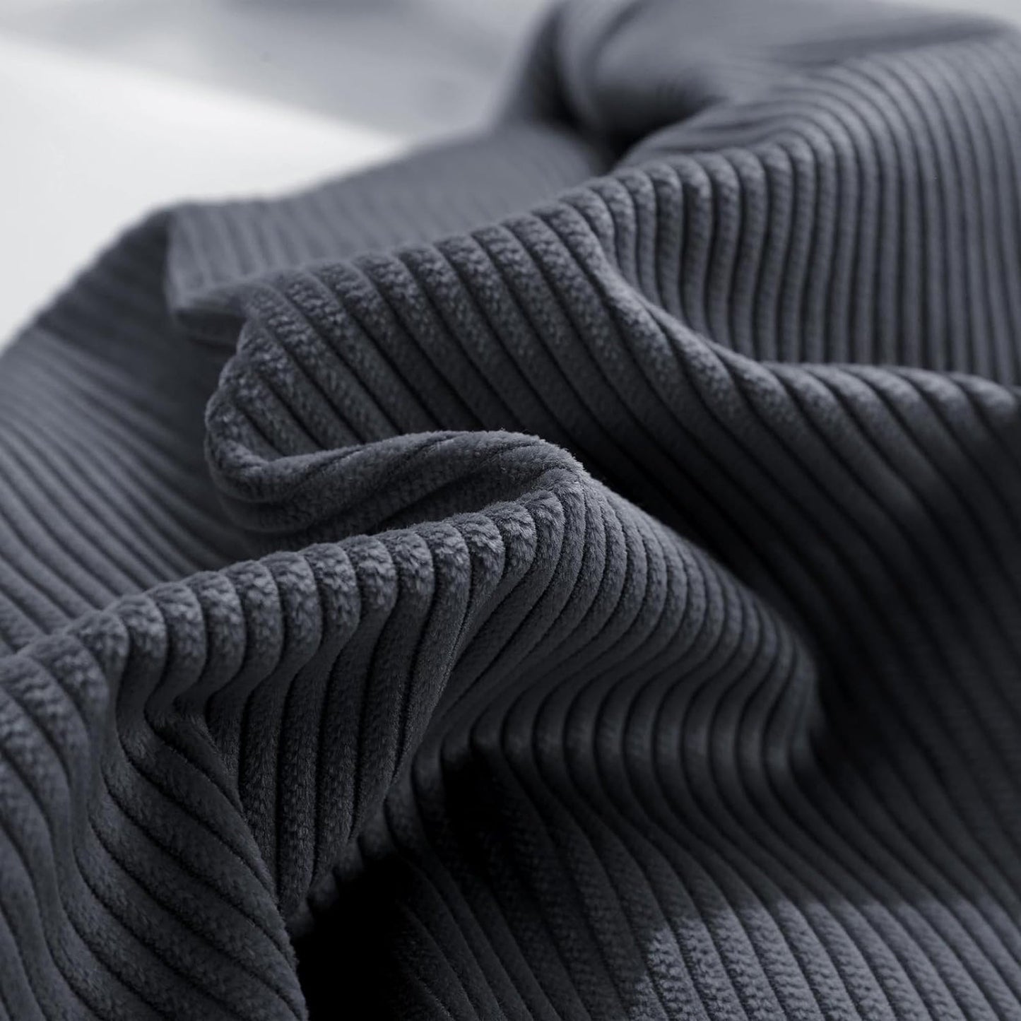 100% Soft Comfortable Cotton Corduroy Durable Doona Quilt Cover Set - Charcoal