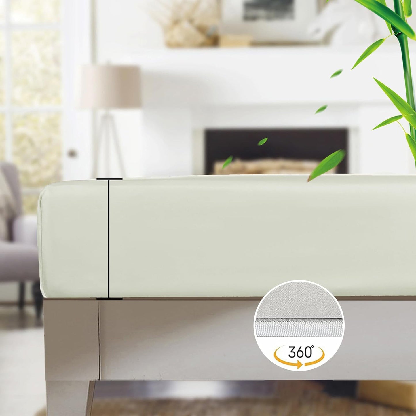 100% Bamboo Luxuriously Breathable and Silky Soft Bed Sheet Set - Sage Green