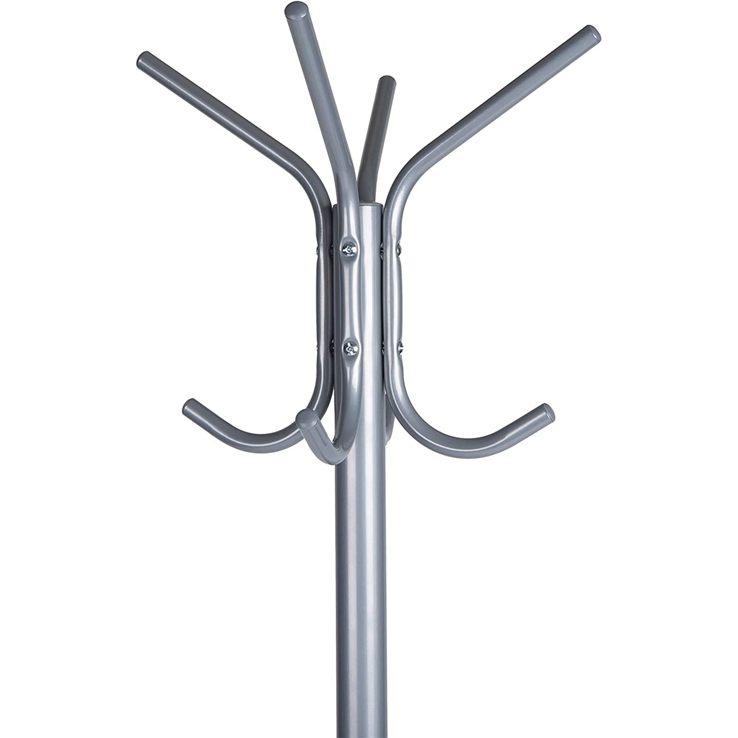 Lightweight Metal Coat Hat Hanger with 11 Hook for Jacket Purse and More - Silver