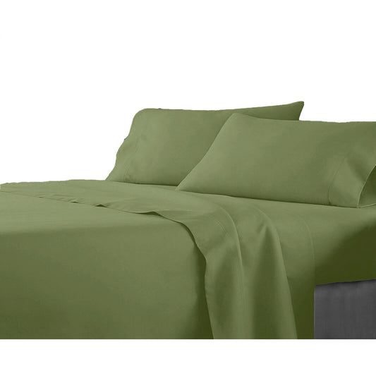Green Flat Fitted Sheet Set Bed Single KS Double Queen King