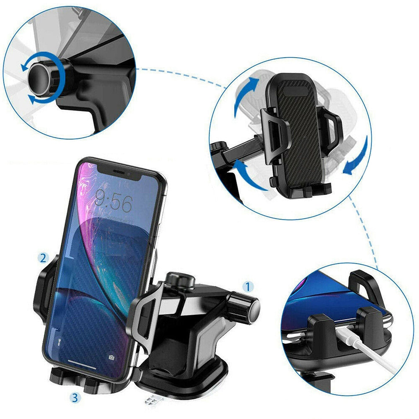 Phone Holder Cradle Universal Windshield Mount Car Holder