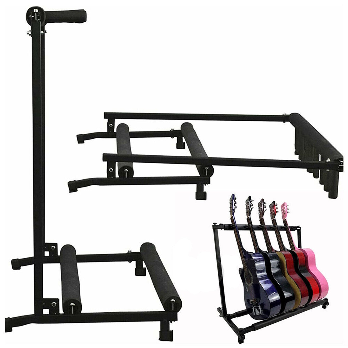 For 5 Guitars Guitar Stand Storage Rack Metal