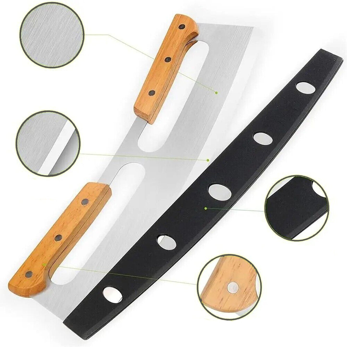 35cm Pizza Cutter Rocker 35cm Protective Cover Slicer Blade