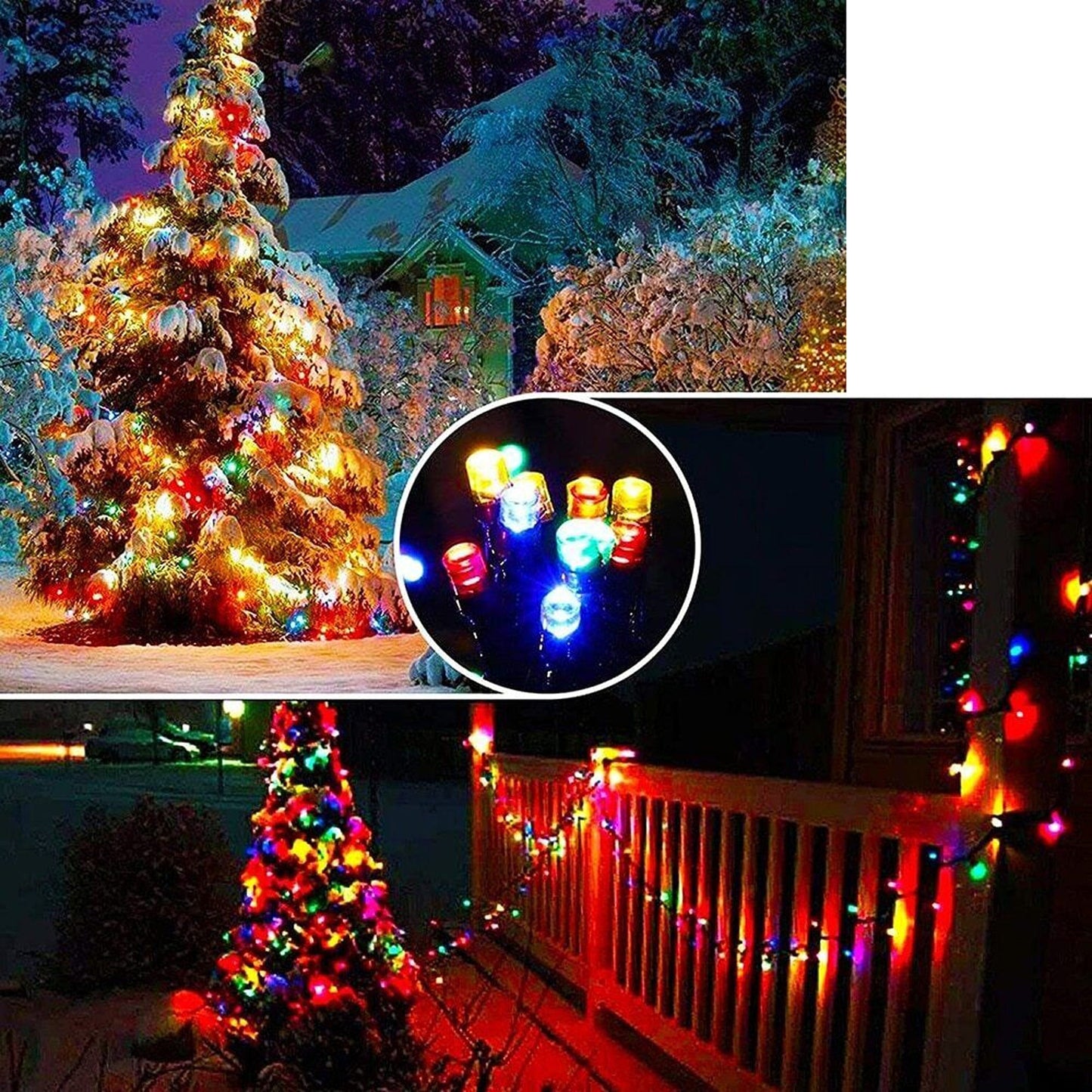 100 to 500 LED Solar Fairy String Lights for Outdoor Garden Decor