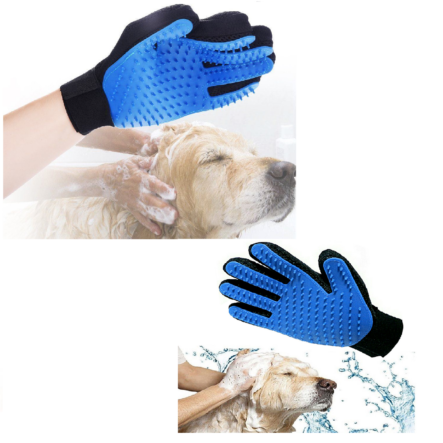 1 Pair Pet Grooming Glove Deshedding Brush Fur Hair Remover Mitt
