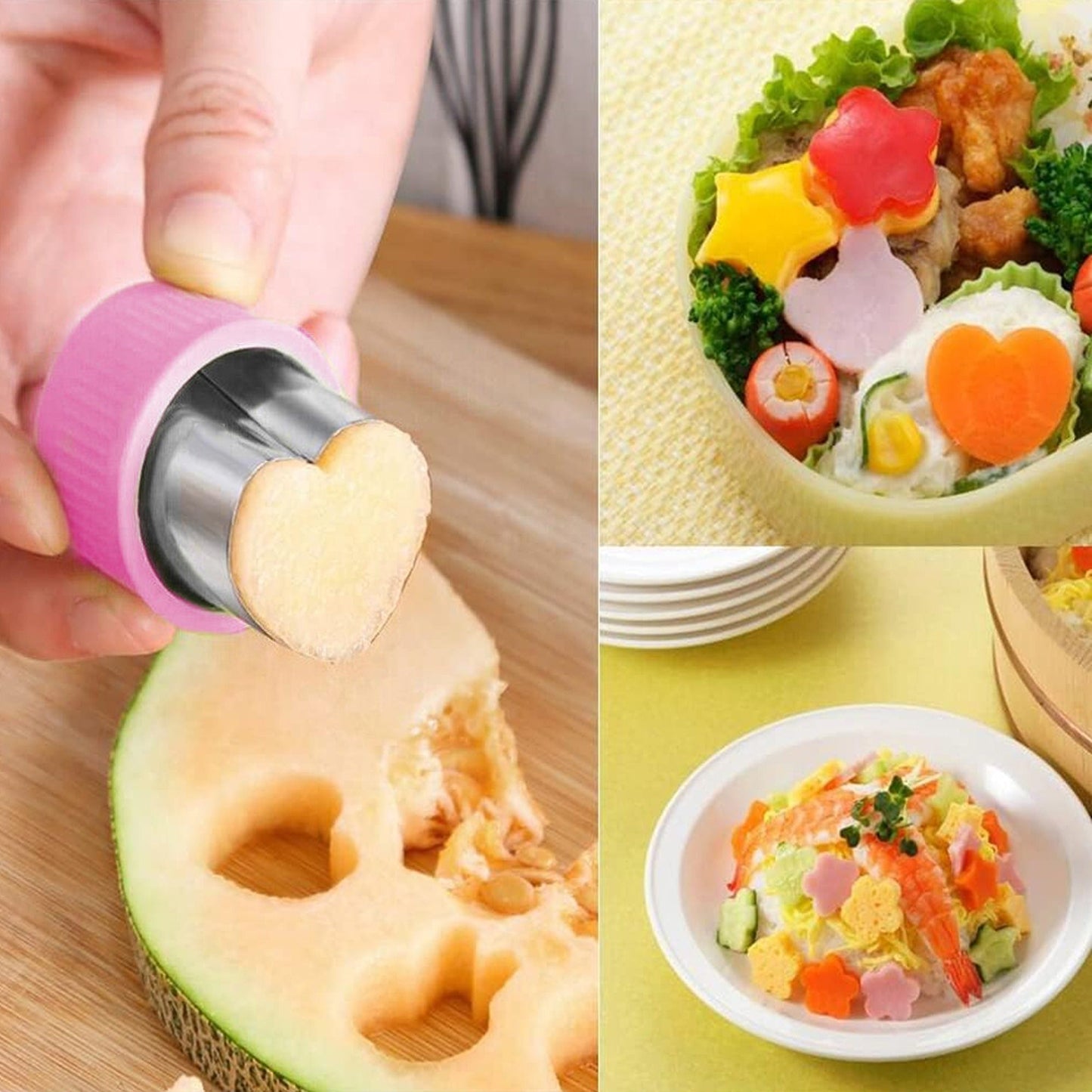 12pcs Mini Cookie Fruit Vegetable Shape Cutter Food Mold