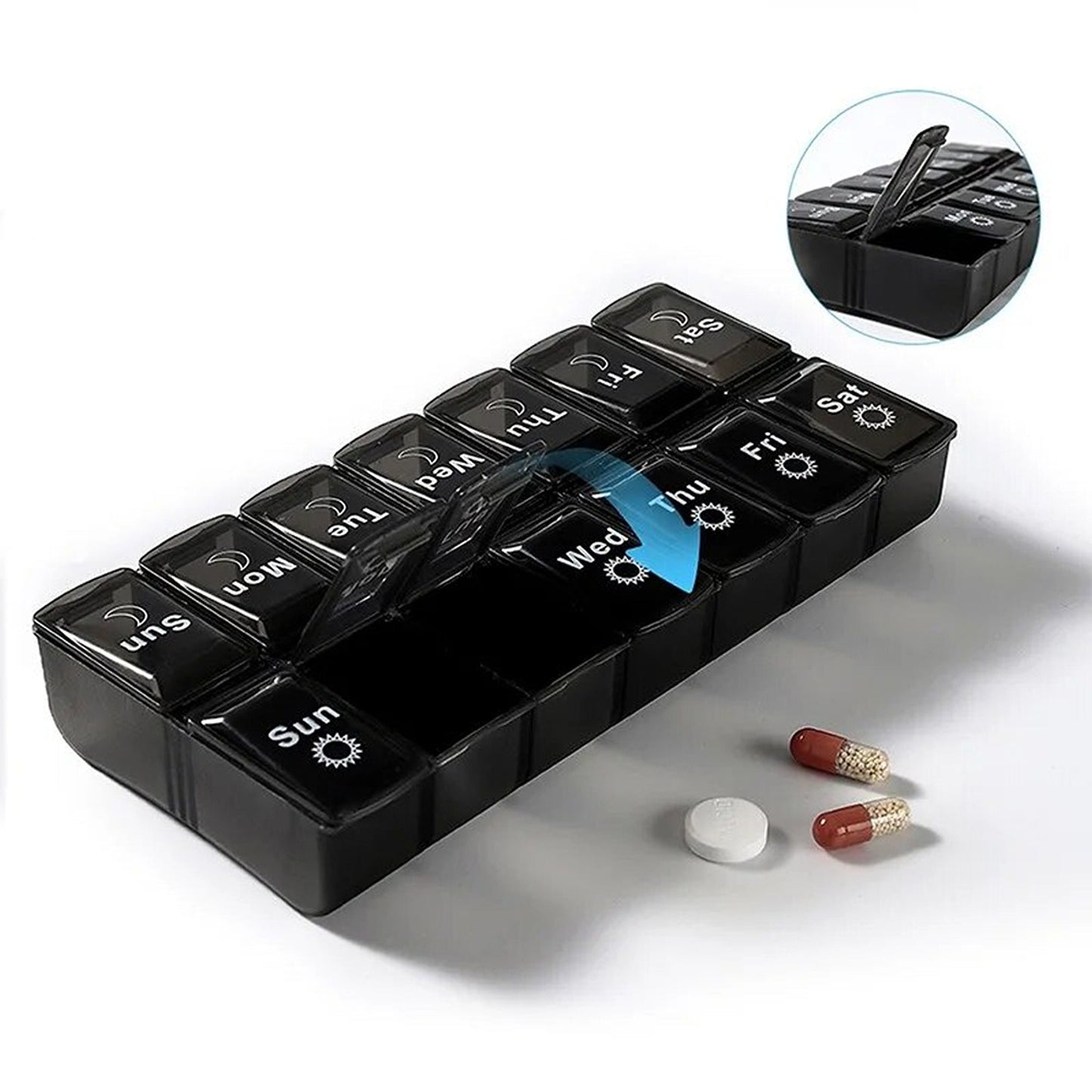 Weekly 7 Day Pill Box Tablet Medicine  Container Dispenser Organizer