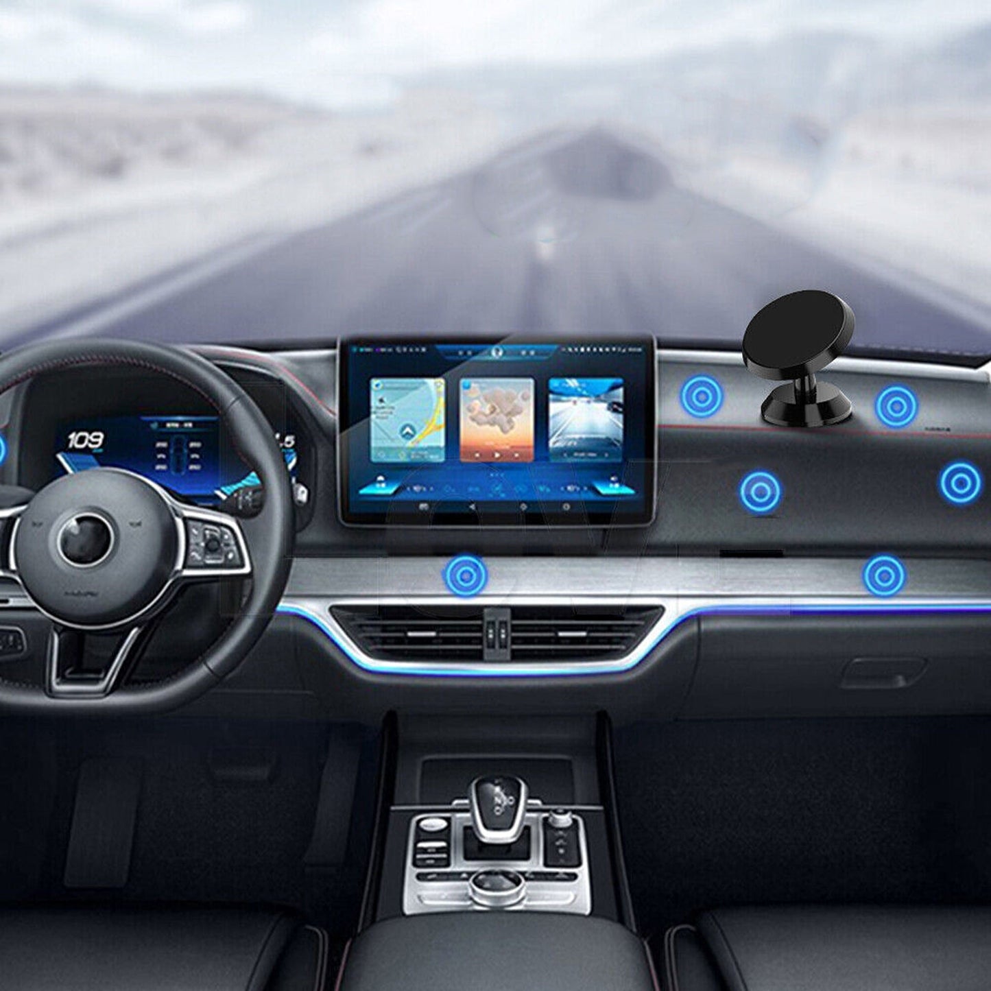 2pcs Magnetic Car Mount Dashboard Mobile Phone Holder Dash Stand