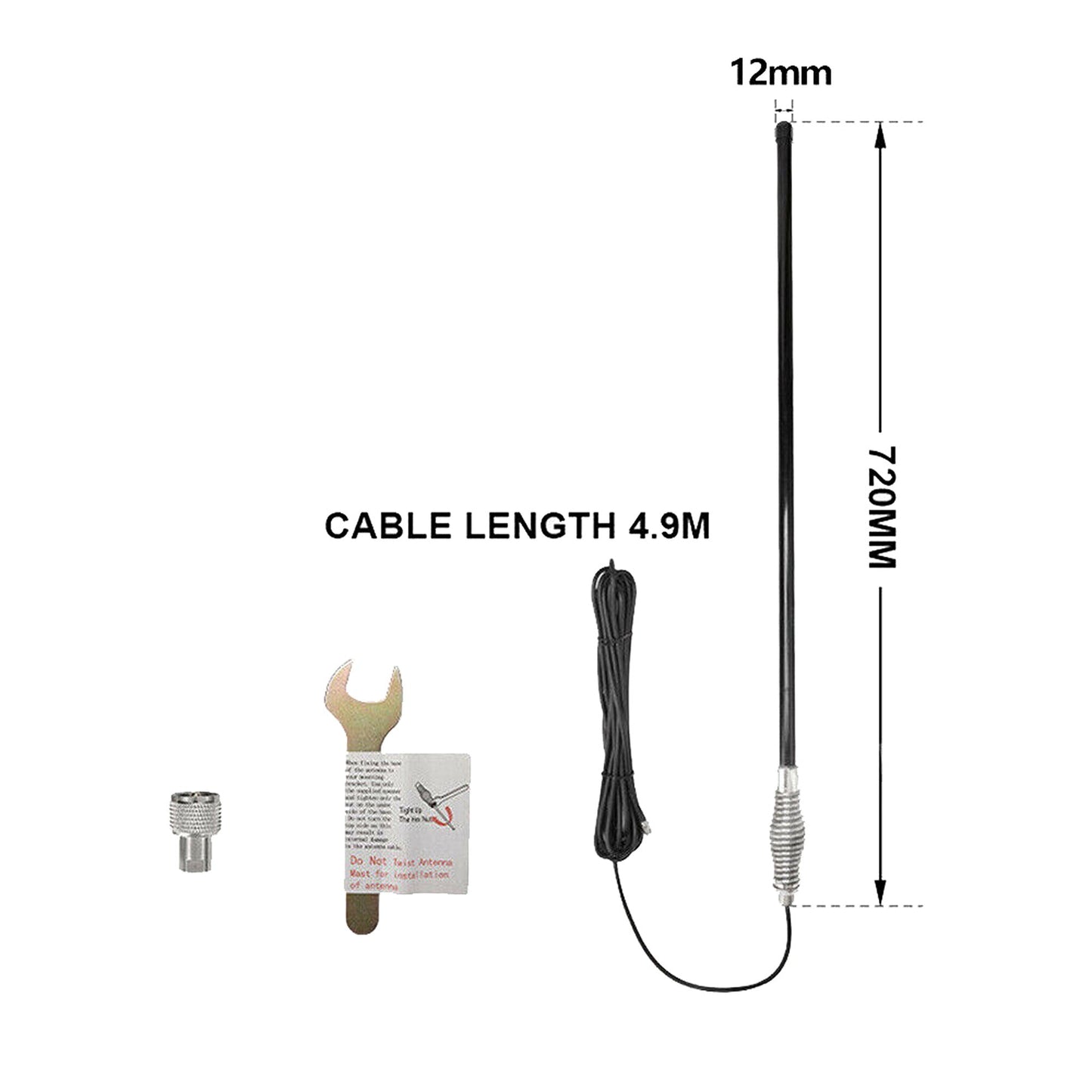 Black For Gme Uniden Oricom UHF Antenna 5DB Fibreglass CB