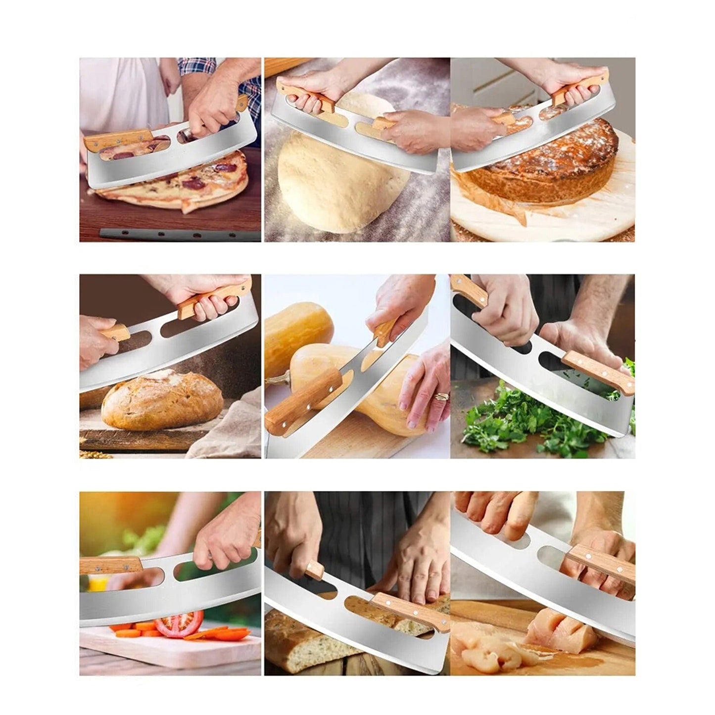 35cm Pizza Cutter Rocker 35cm Protective Cover Slicer Blade