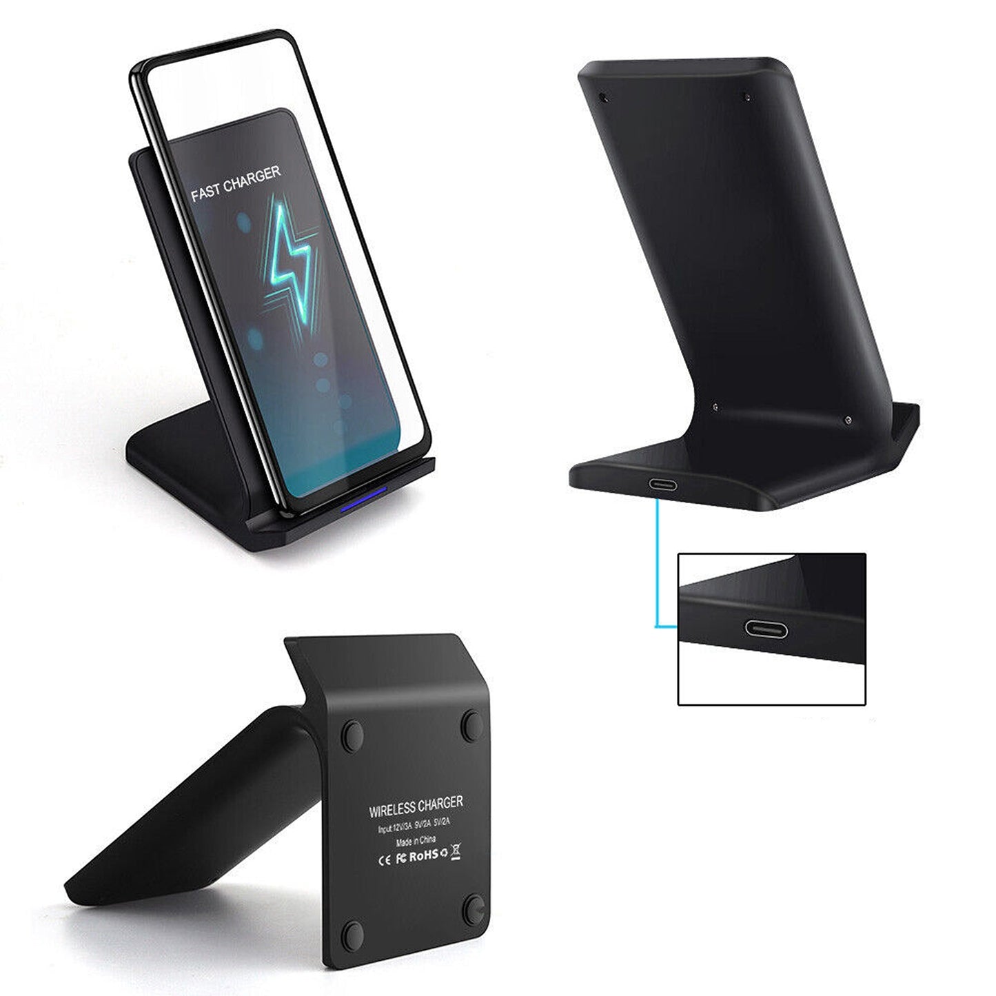 For iPhone 11 12 13 14 15 Pro Max Wireless Charger Fast Charging Stand Dock 30W