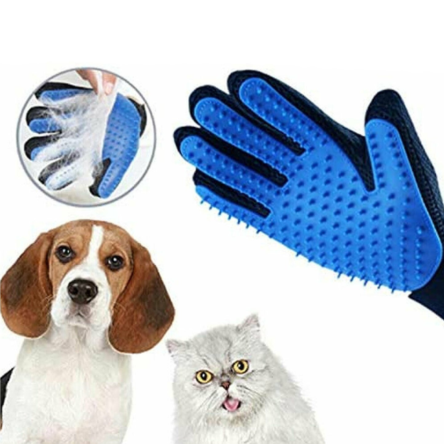 1 Pair Pet Grooming Glove Deshedding Brush Fur Hair Remover Mitt