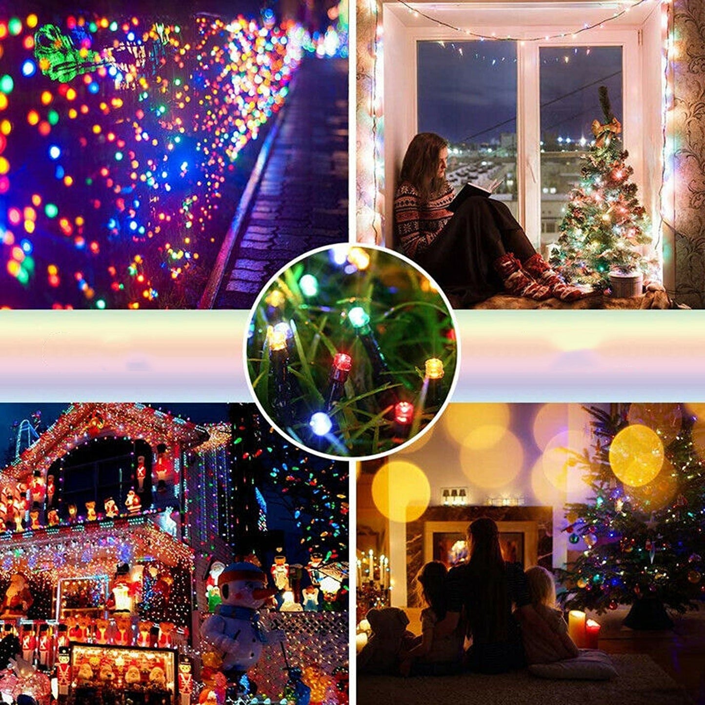 100 to 500 LED Solar Fairy String Lights for Outdoor Garden Decor