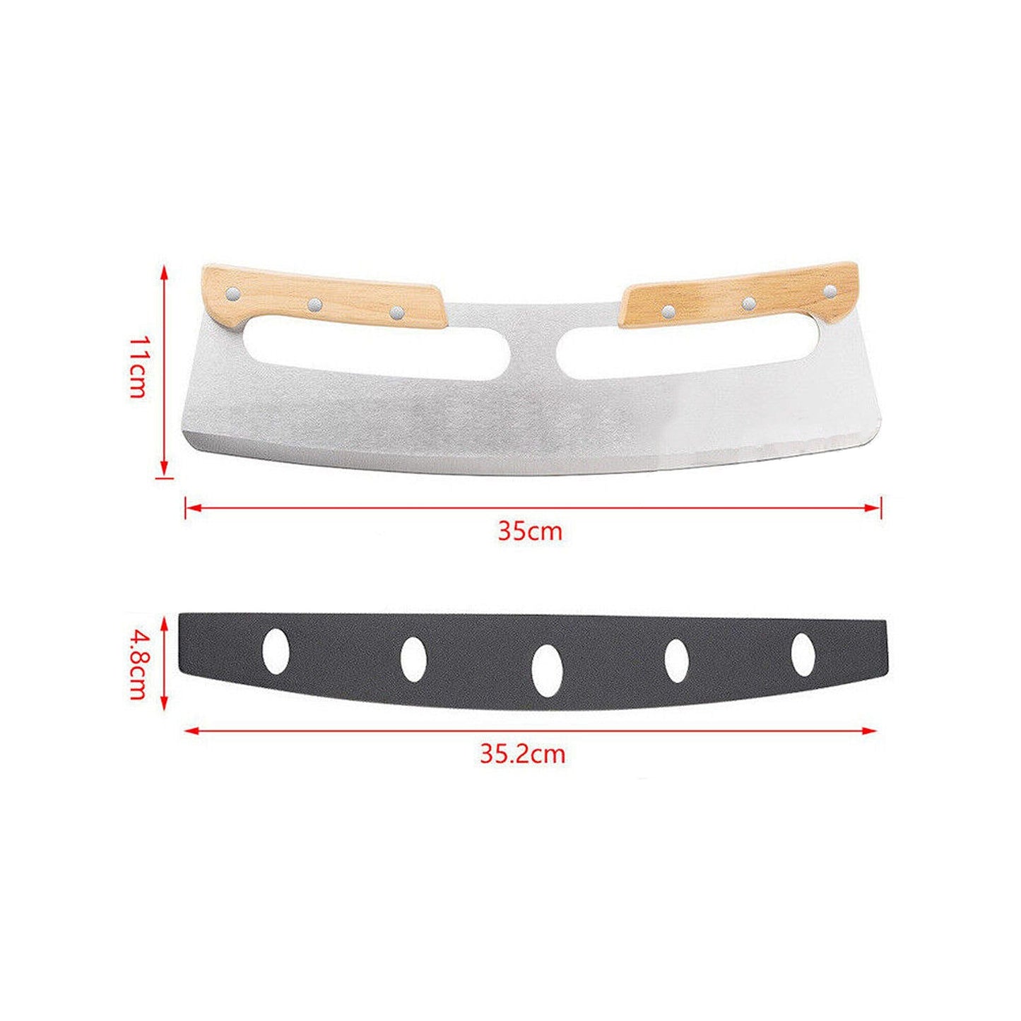 35cm Pizza Cutter Rocker 35cm Protective Cover Slicer Blade