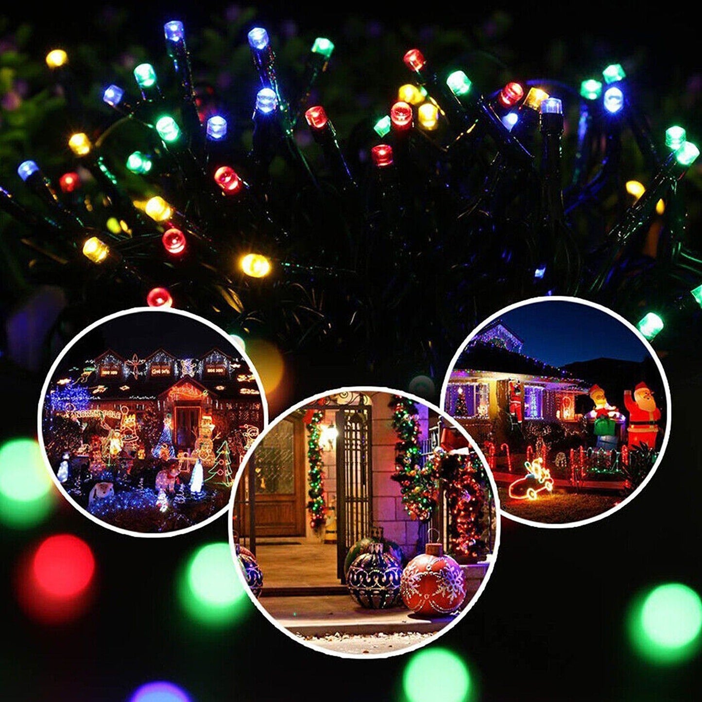 100 to 500 LED Solar Fairy String Lights for Outdoor Garden Decor