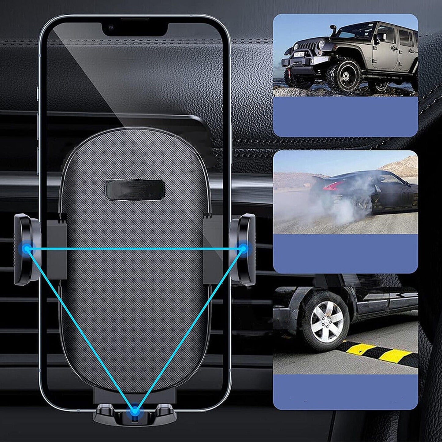 For iPhone Samsung 360 Phone Holder Mount Vent Grip Lock