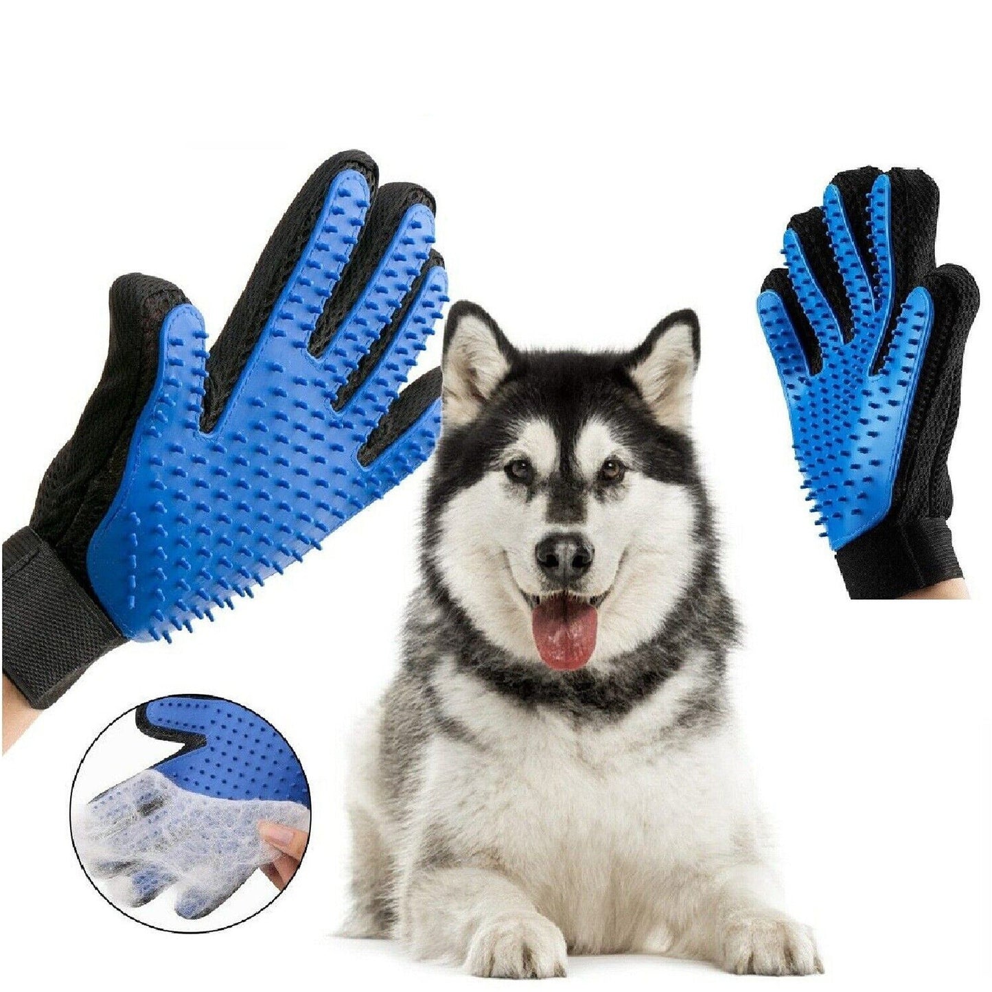 1 Pair Pet Grooming Glove Deshedding Brush Fur Hair Remover Mitt