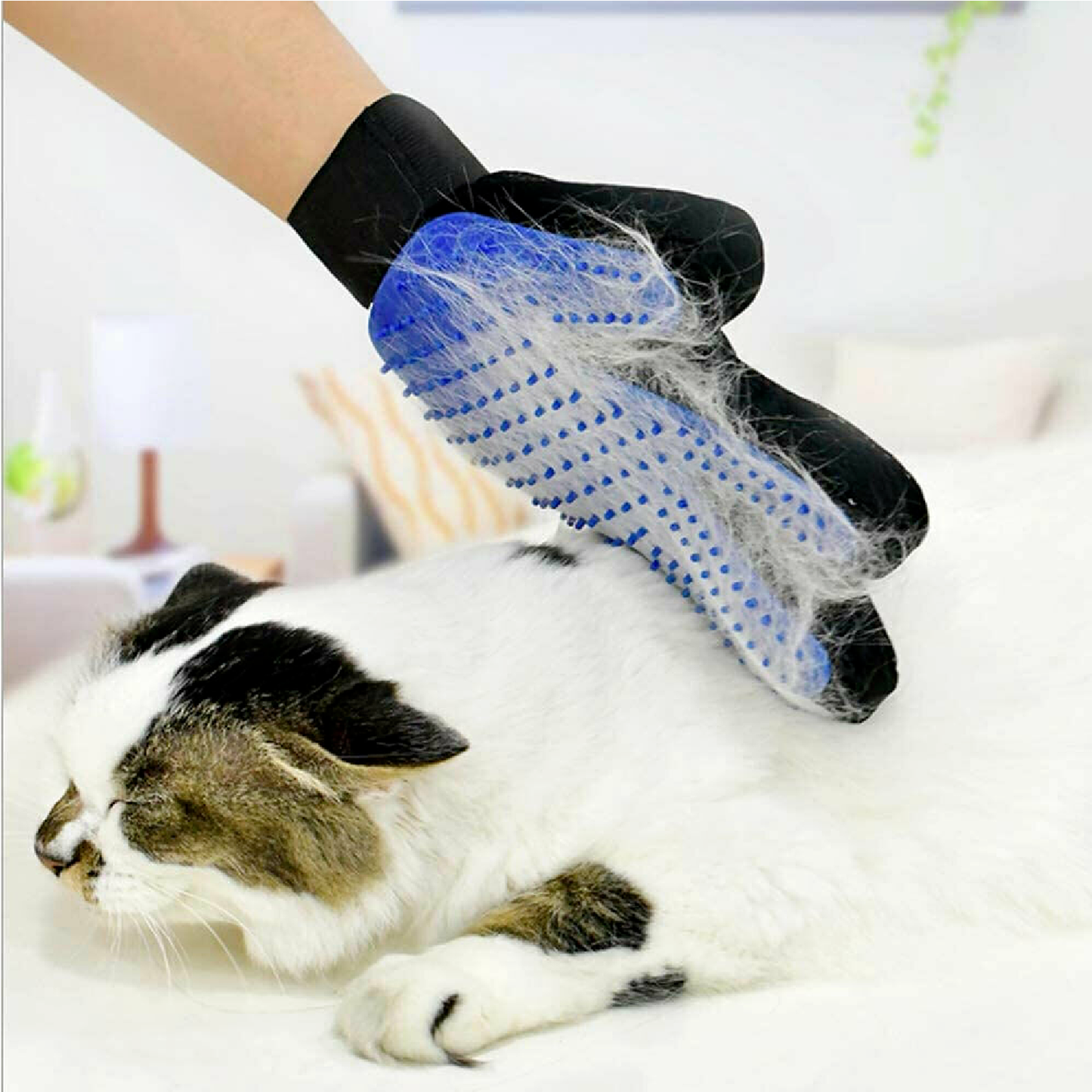 1 Pair Pet Grooming Glove Deshedding Brush Fur Hair Remover Mitt